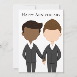 Gay Couple Interracial Men Happy Anniversary Karte