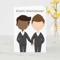 Gay Couple Interracial Men zum Jubiläum