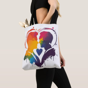 Gay Couple Rainbow Heart