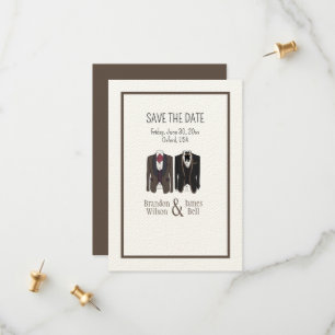 Gay Couple Tuxedos Wedding Save the Date