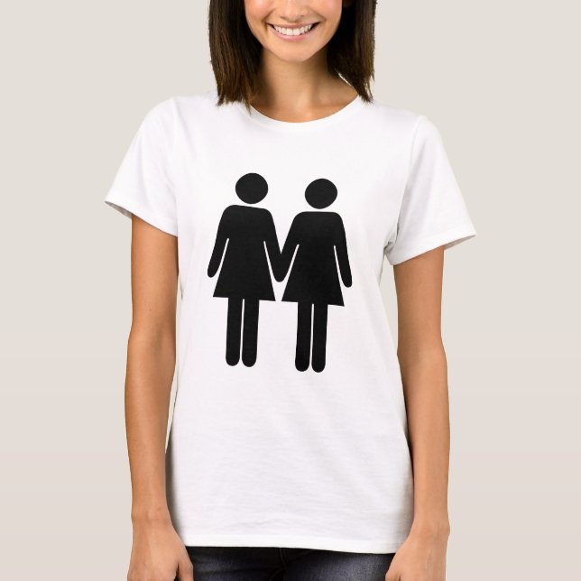 Gay couple (women) hand in hand T-Shirt (Vorderseite)