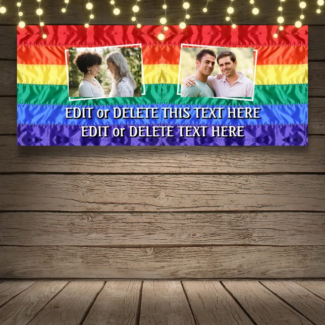 Gay Create your own Rainbow Flag Gay Pride 2 Foto Banner (Von Creator hochgeladen)
