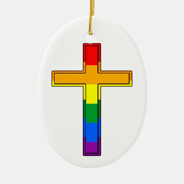 Gay Cross Keramik Ornament (Vorne)