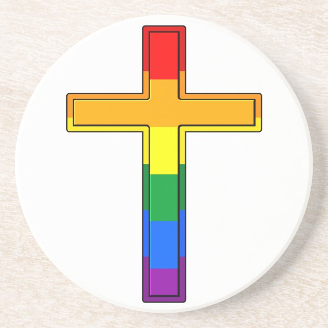 Gay Cross Sandstein Untersetzer (Vorne)