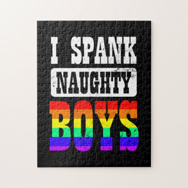Gay Daddy I Spank Naughty Boy Puzzle (Vertikal)