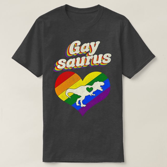 Gay Dino Funny LGBT T-Shirt (Design vorne)