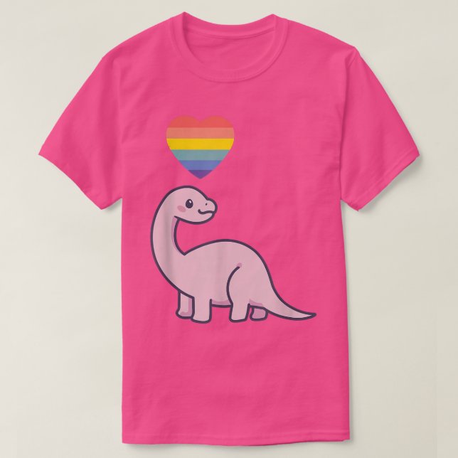 Gay Dinosaur LGBTQ Pride Flag Lesbian Kawaii Anime T-Shirt (Design vorne)