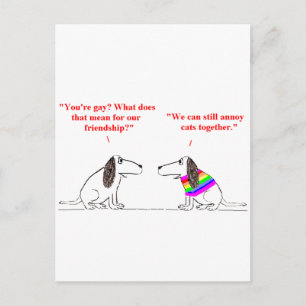 Gay Dog Cartoon 45 Postkarte