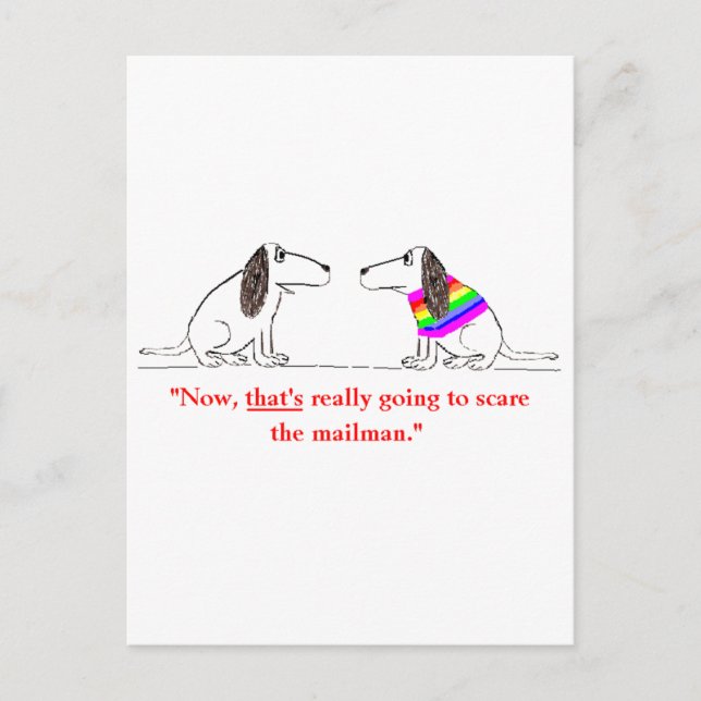 Gay Dog Cartoon #5 Postkarte (Vorderseite)