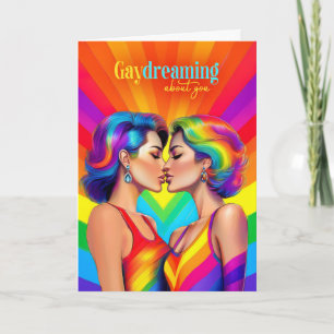 Gay Dreaming Lesbian Couple Rainbow Karte