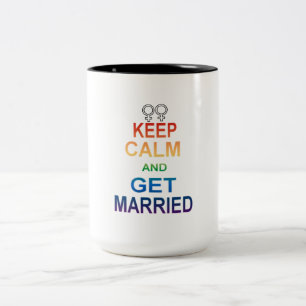 GAY-Ehe Gleichberechtigung Keep Calm Gay Verheirat Zweifarbige Tasse