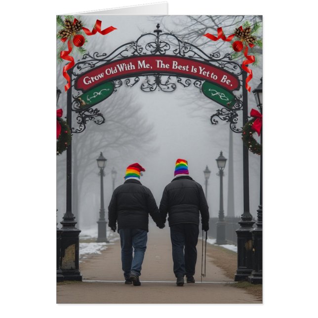 Gay Elder Friendship/Romance Happy Holiday's Card (Vorne)