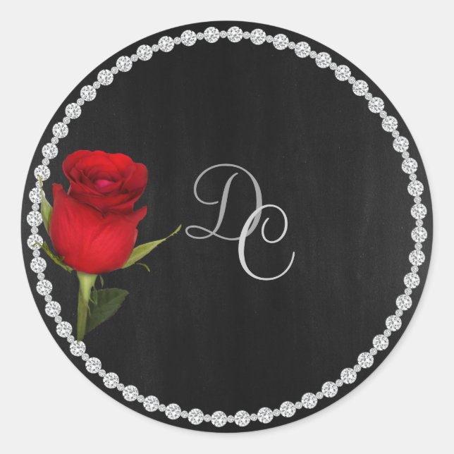 Gay EleganBlack and Silver Sticker mit Rose (Vorderseite)