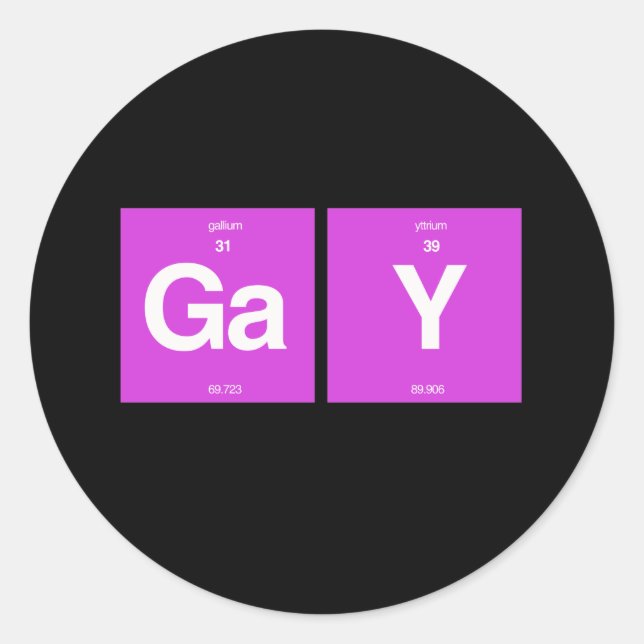 GAY ELEMENTS RUNDER AUFKLEBER (Vorderseite)