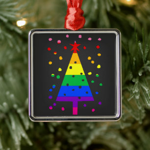 Gay Feiertag Frohe Queere Weihnachten LGBTQ Stolz Ornament Aus Metall