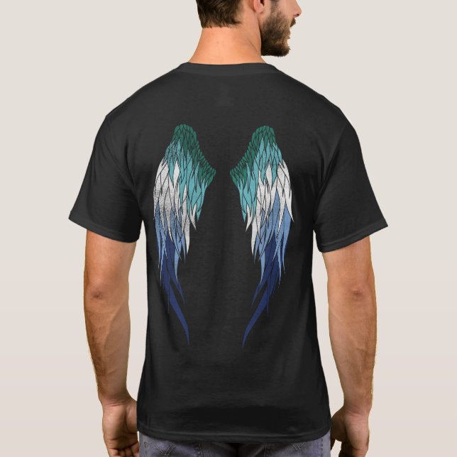 Gay Flag - Angel Wings T-Shirt (Rückseite)