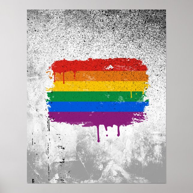 GAY FLAG DRIPPING POSTER (Vorne)