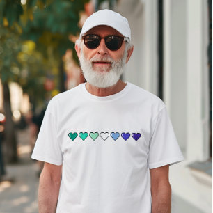 Gay Flag Pixel Herz T-Shirt