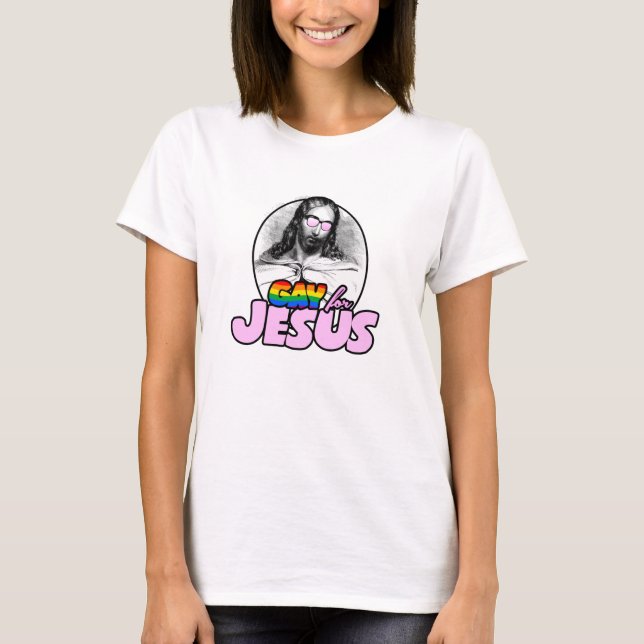 Gay for Jesus Rainbow T-Shirt (Vorderseite)