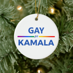 Gay for Kamala Harris Keramik Ornament