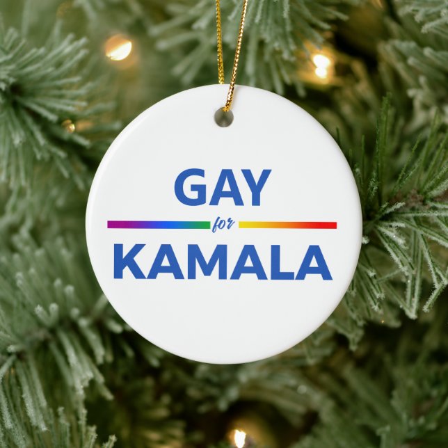 Gay for Kamala Harris Keramik Ornament (Baum)