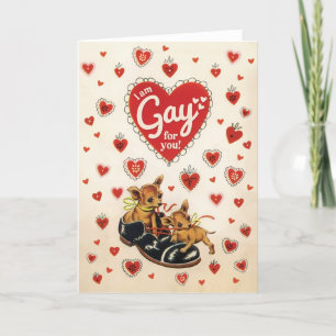 GAY FOR YOU - niedliche, lustige Retro Valentine C Feiertagskarte