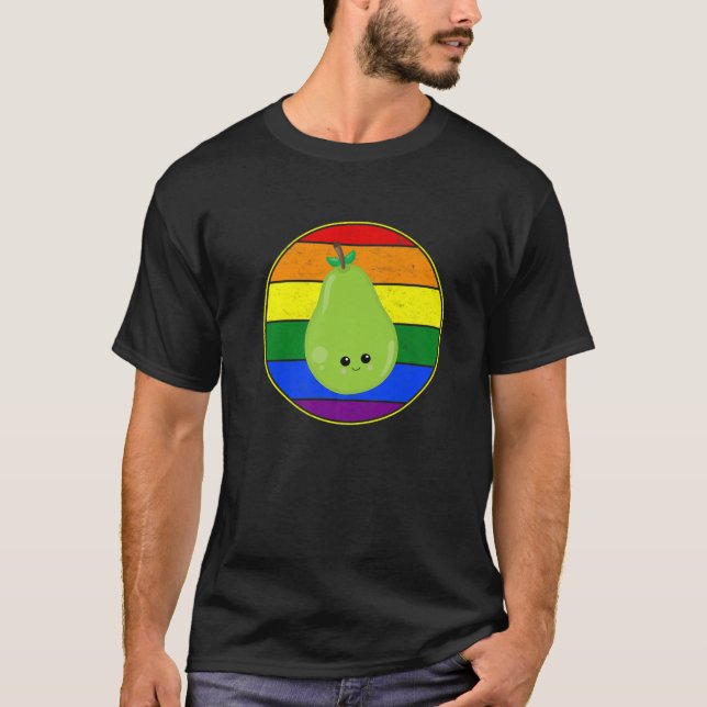 Gay Fruit Birne LGBTQ Pride Stuff Teens Niedlich T-Shirt (Vorderseite)