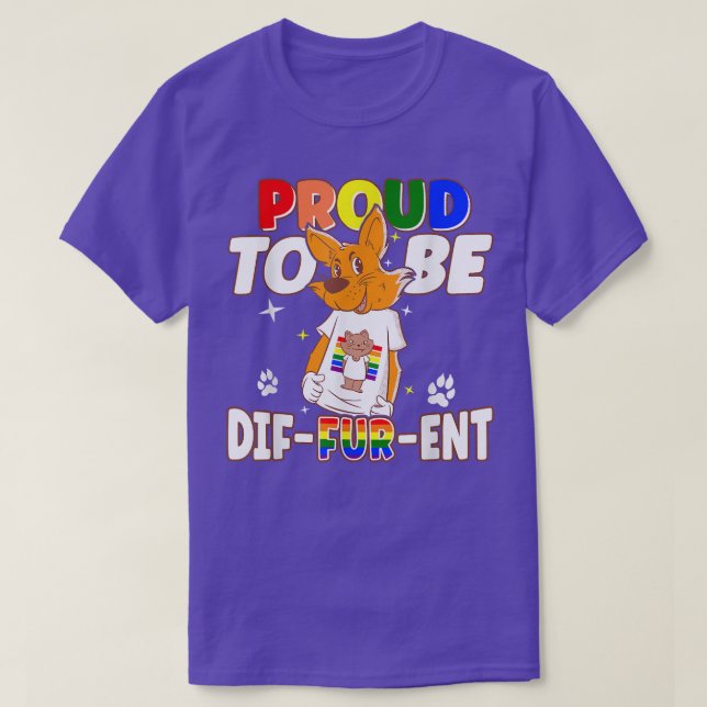 Gay Furries ist stolz darauf, andere Fursuit glück T-Shirt (Design vorne)