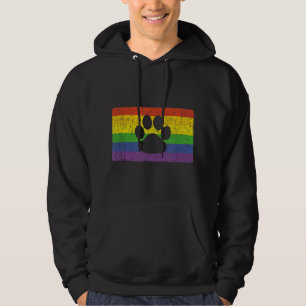 Gay Furry Pride Fandom Paw Rainbow LGBT Flag Gesch Hoodie