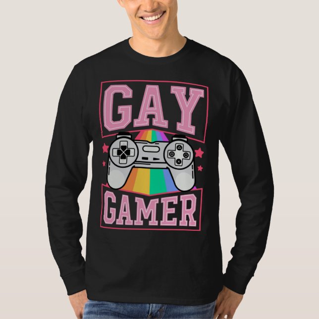 Gay Gamer Gaymer Video Games Rainbow LGBTQ Pride N T-Shirt (Vorderseite)