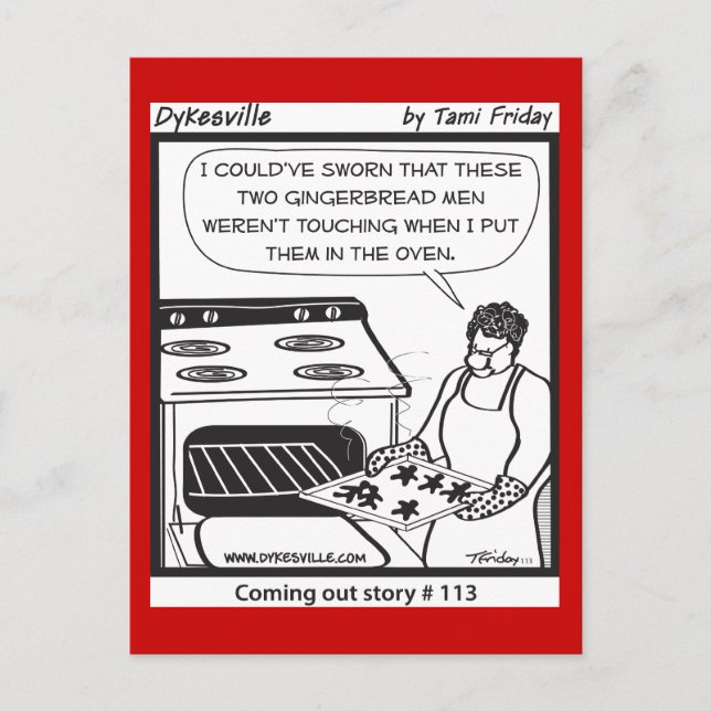 Gay Gingerbrot Men Feiertagspostkarte (Vorderseite)
