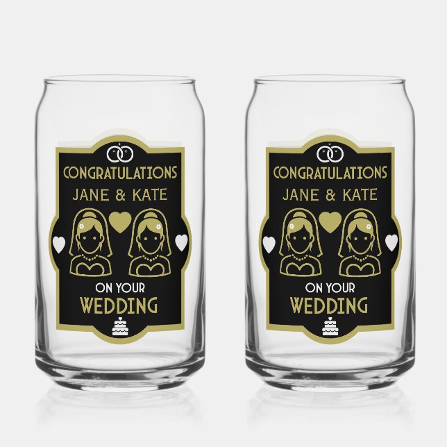 Gay Girls Wedding Day Dosenglas (Vorderseite)
