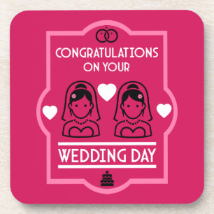Gay Girls Wedding Day Getränkeuntersetzer