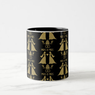 Gay Girls Wedding Day Zweifarbige Tasse