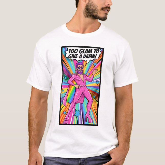 GAY GLAM T-Shirt | Gay Pride Shirt for Men | LGBTQ (Vorderseite)