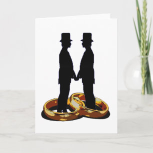 Gay Groom Gold Hochzeitsrings Eheart Karte