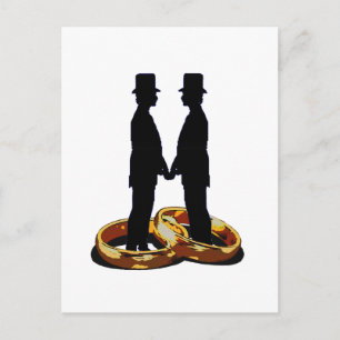 Gay Groom Gold Hochzeitsrings Eheart Postkarte