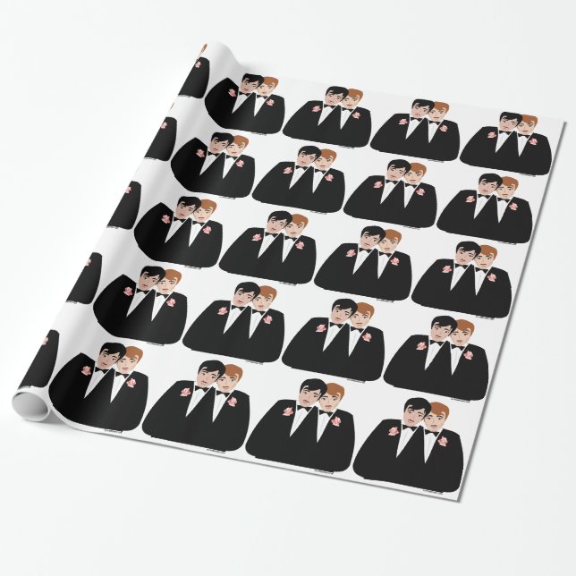 Gay Grooms Wedding Geschenkpapier (Ungerollt)