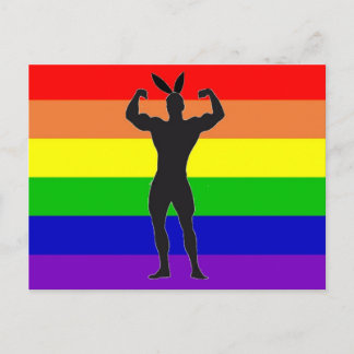 Gay Gym Bunny Pride Postkarte