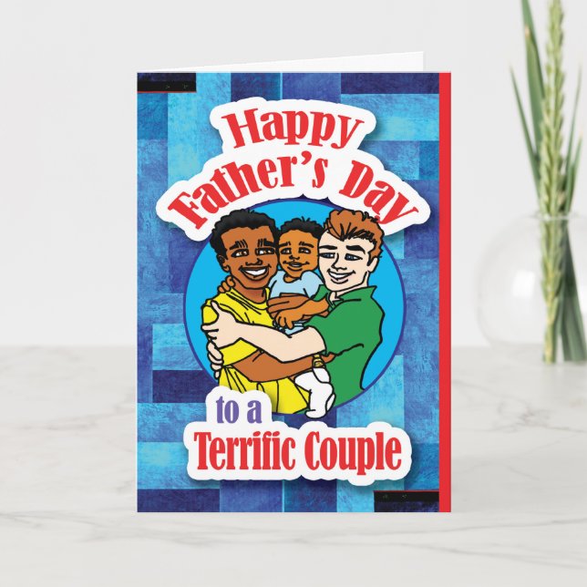 Gay - Happy Vathers Day - Gay Couple 01 Karte (Vorderseite)