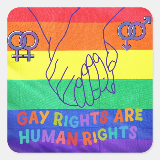 Gay hat Rechte Quadratischer Aufkleber (Vorderseite)