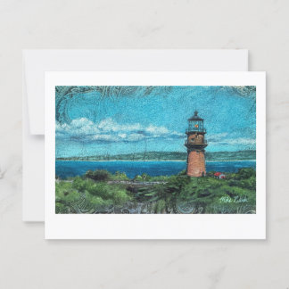 Gay Head Lighthouse Malerei in Martha's Vineyard Postkarte