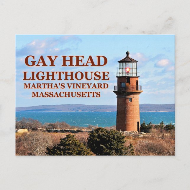 Gay Head Lighthouse, Martha's Vineyard MA Postkarte (Vorderseite)