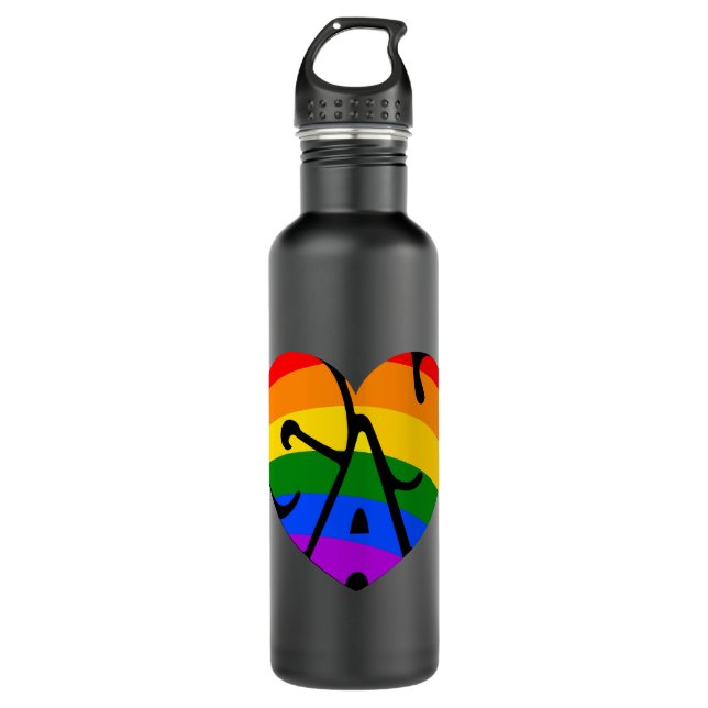 Gay Heart Edelstahlflasche (Vorderseite)