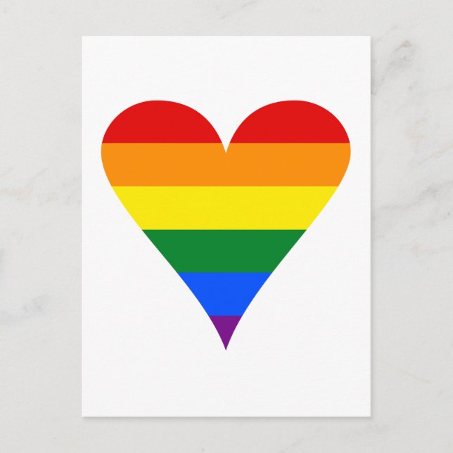 Gay Heart Flag Funky Postkarte (Vorderseite)