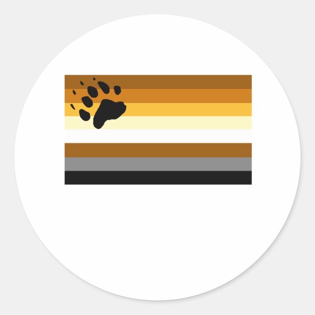 Gay Humor Bär Stolz Fahne Runder Aufkleber (Vorderseite)