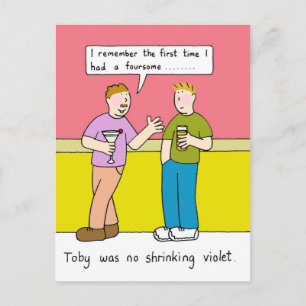 Gay Humor der Foursome Cartoon Postkarte
