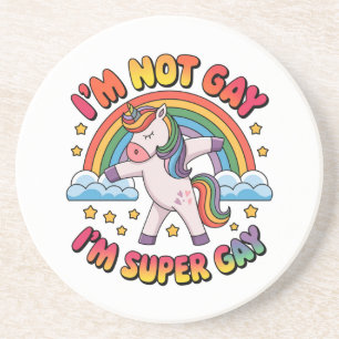 Gay Ich Bin Super Gay Sublimation-60681 Tri-Blend- Getränkeuntersetzer