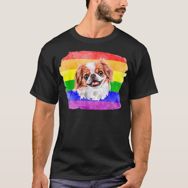 Gay Japanese Chin Dog Lover LGBTQ Pride Stuff Teen T-Shirt (Vorderseite)