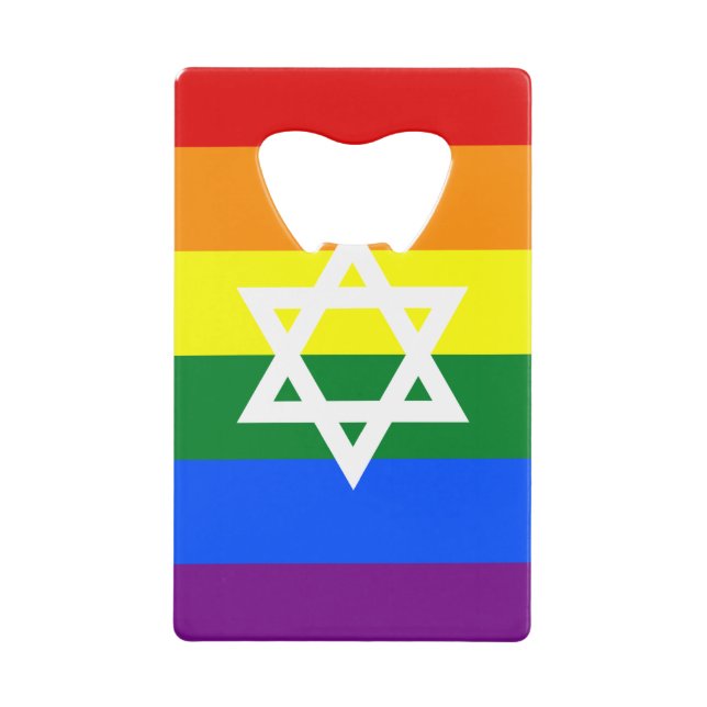 Gay Jewish Pride Flag Geldbeutel Flaschenöffner (Vorderseite)